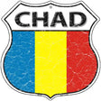 Chad Flag Highway Shield Metal Sign 12" (HS)