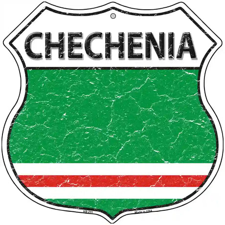 Chechenia Flag Highway Shield Metal Sign 12" (HS)