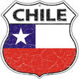 Chile Flag Highway Shield Metal Sign 12" (HS)