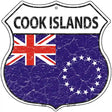 Cook Islands Flag Highway Shield Metal Sign 12" (HS)