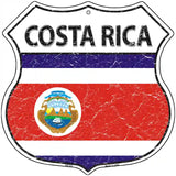 Costa Rica Flag Highway Shield Metal Sign 12" (HS)