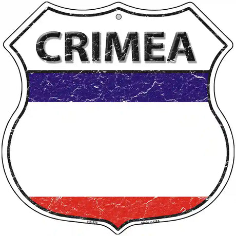 Crimea Flag Highway Shield Metal Sign 12" (HS)