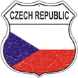 Chech Republic Flag Highway Shield Metal Sign 12" (HS)