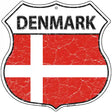 Denmark Flag Highway Shield Metal Sign 12" (HS)