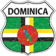 Dominica Flag Highway Shield Metal Sign 12" (HS)