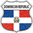 Dominican Republic Flag Highway Shield Metal Sign 12" (HS)