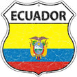 Ecuador Flag Highway Shield Metal Sign 12" (HS)