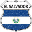 El Salvador Flag Highway Shield Metal Sign 12" (HS)