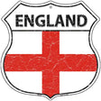 England Flag Highway Shield Metal Sign 12" (HS)