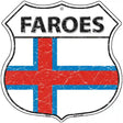 Faroes Flag Highway Shield Metal Sign 12" (HS)