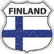 Finland Flag Highway Shield Metal Sign 12" (HS)