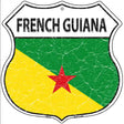 French Guiana  Flag Highway Shield Novelty Metal Sign 12" (HS)