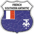 French Southern Antartic Flag Highway Shield Metal Sign 12" (HS)