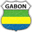 Gabon Flag Highway Shield Metal Sign 12" (HS)