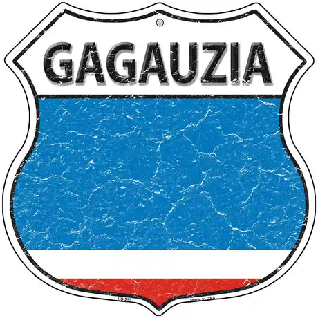 Gagauzia Flag Highway Shield Metal Sign 12" (HS)