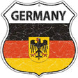 Germany Flag Highway Shield Metal Sign 12" (HS)