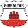 Gibraltar Flag Highway Shield Metal Sign 12" (HS)