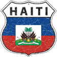 Haiti Flag Highway Shield Metal Sign 12" (HS)