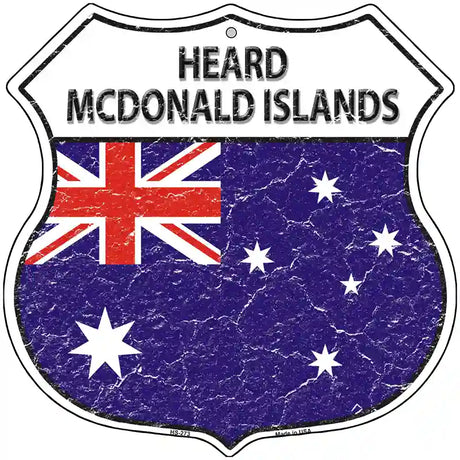 Heard Mcdonald Islands Flag Highway Shield Metal Sign 12" (HS)