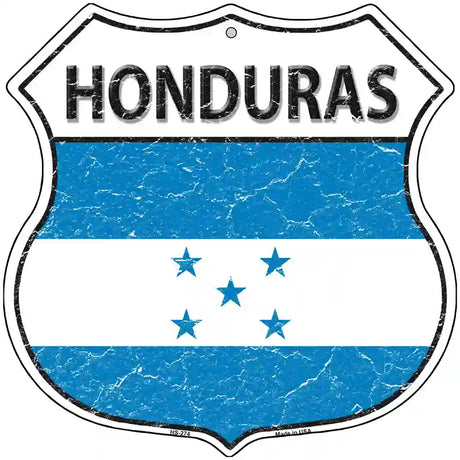 Honduras Flag Highway Shield Metal Sign 12" (HS)