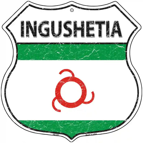 Ingushetia Flag Highway Shield Metal Sign 12" (HS)