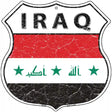 Iraq Flag Highway Shield Metal Sign 12" (HS)