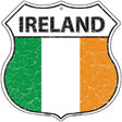 Ireland Flag Highway Shield Metal Sign 12" (HS)