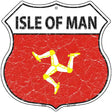 Isle of Man Flag Highway Shield Metal Sign 12" (HS)