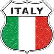 Italy Flag Highway Shield Metal Sign 12" (HS)