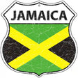 Jamaica Flag Highway Shield Metal Sign 12" (HS)