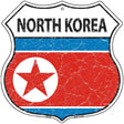 North Korea Flag Highway Shield Metal Sign 12" (HS)