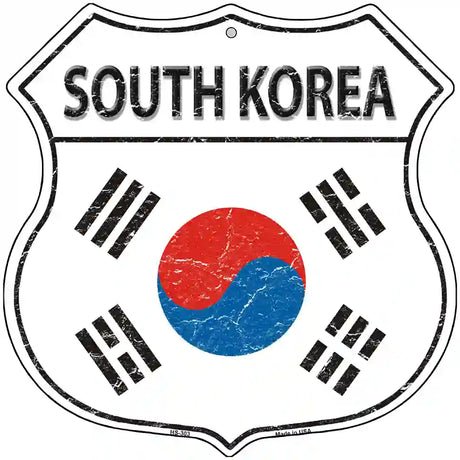 South Korea Flag Highway Shield Metal Sign 12" (HS)