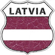 Latvia Flag Highway Shield Metal Sign 12" (HS)