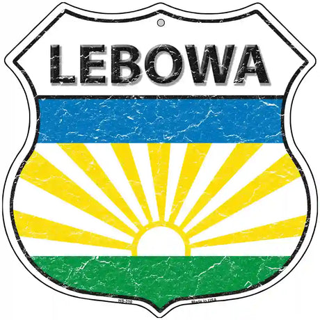 Lebowa Flag Highway Shield Metal Sign 12" (HS)