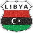 Libya Flag Highway Shield Metal Sign 12" (HS)