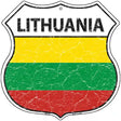 Lithuania Flag Highway Shield Metal Sign 12" (HS)