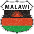 Malawi Flag Highway Shield Metal Sign 12" (HS)