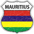 Mauritius Flag Highway Shield Metal Sign 12" (HS)