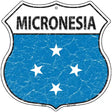 Micronesia Flag Highway Shield Metal Sign 12" (HS)