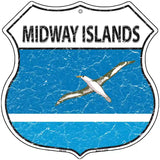 Midway Islands Flag Highway Shield Metal Sign 12" (HS)