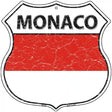 Monaco Flag Highway Shield Metal Sign 12" (HS)