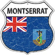 Montserrat Flag Highway Shield Metal Sign 12" (HS)