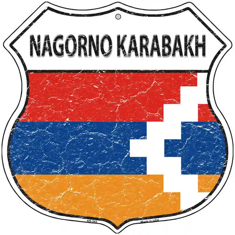 Nagorno Karabakh Flag Highway Shield Metal Sign 12" (HS)