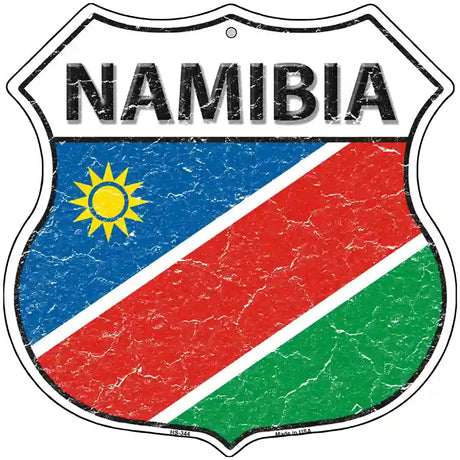 Namibia Flag Highway Shield Metal Sign 12" (HS)