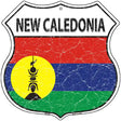 New Caledonia Flag Highway Shield Metal Sign 12" (HS)