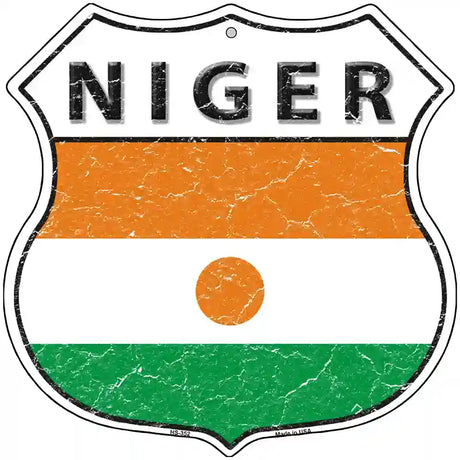 Niger Flag Highway Shield Metal Sign 12" (HS)