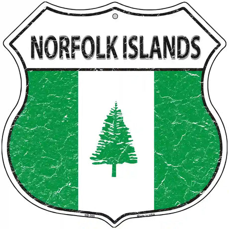 Norfolk Islands Flag Highway Shield Metal Sign 12" (HS)