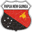 Papua New Guinea Flag Highway Shield Metal Sign 12" (HS)