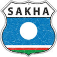 Sakha Flag Highway Shield Metal Sign 12" (HS)