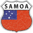 Samoa Flag Highway Shield Metal Sign 12" (HS)